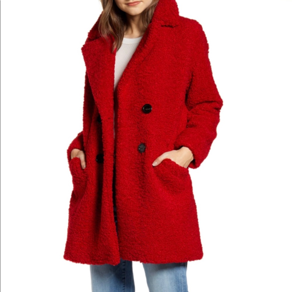 Kenneth Cole New York Double Breasted Teddy Coat
